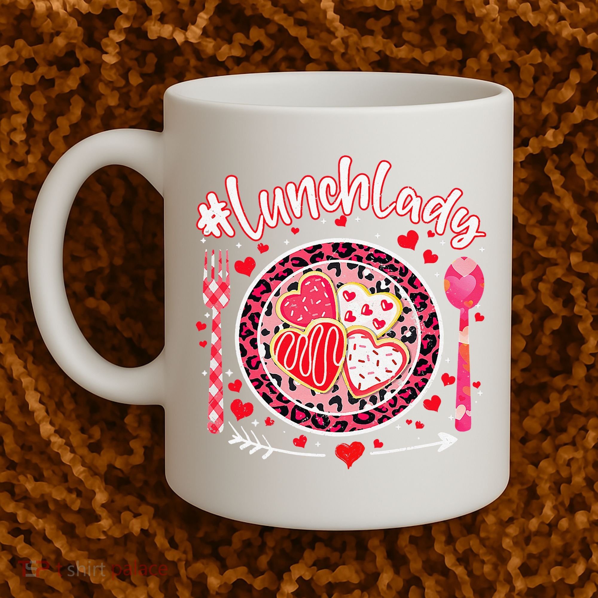 Lunch Lady Happy Valentine's Day Cafeteria Worker Coffee Mug