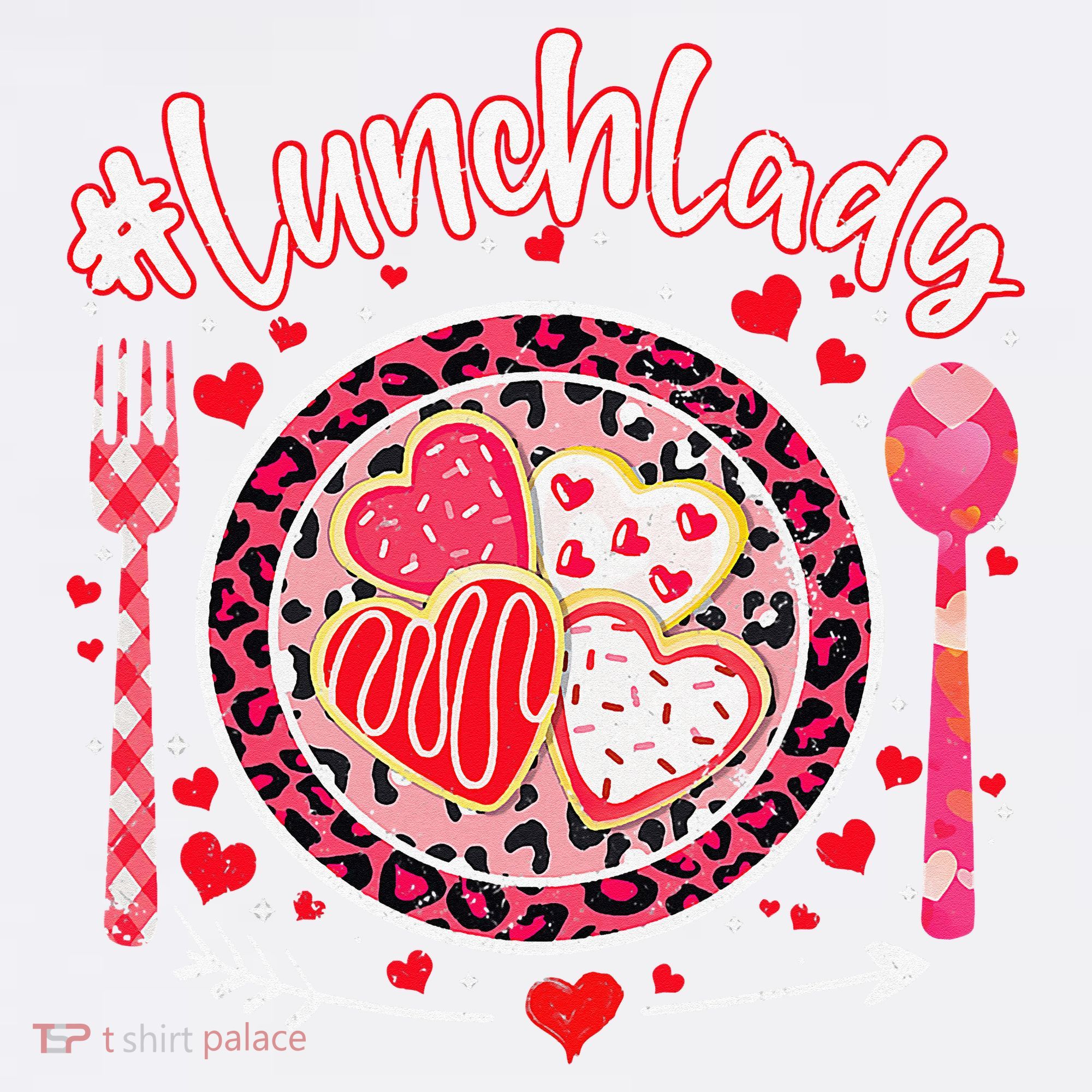 Lunch Lady Happy Valentine's Day Cafeteria Worker Women's Hoodie