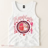 Lunch Lady Happy Valentine's Day Cafeteria Worker Tank Top thumb 2