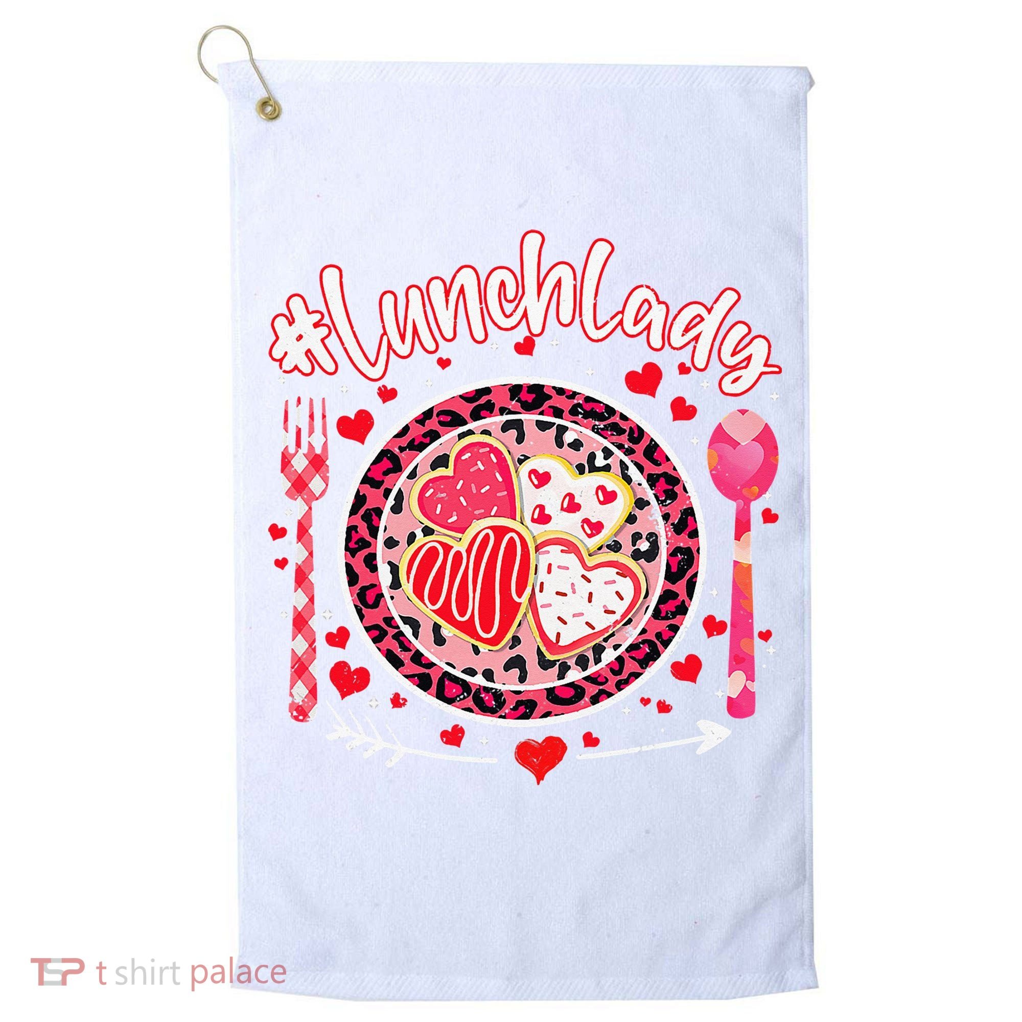 Lunch Lady Happy Valentine's Day Cafeteria Worker Golf Towel