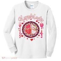 Lunch Lady Happy Valentine's Day Cafeteria Worker Kids Long Sleeve Shirt thumb 0