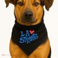 Love La Heart Los Angeles Strong Supportive USA-Made Doggie Bandana thumb 1