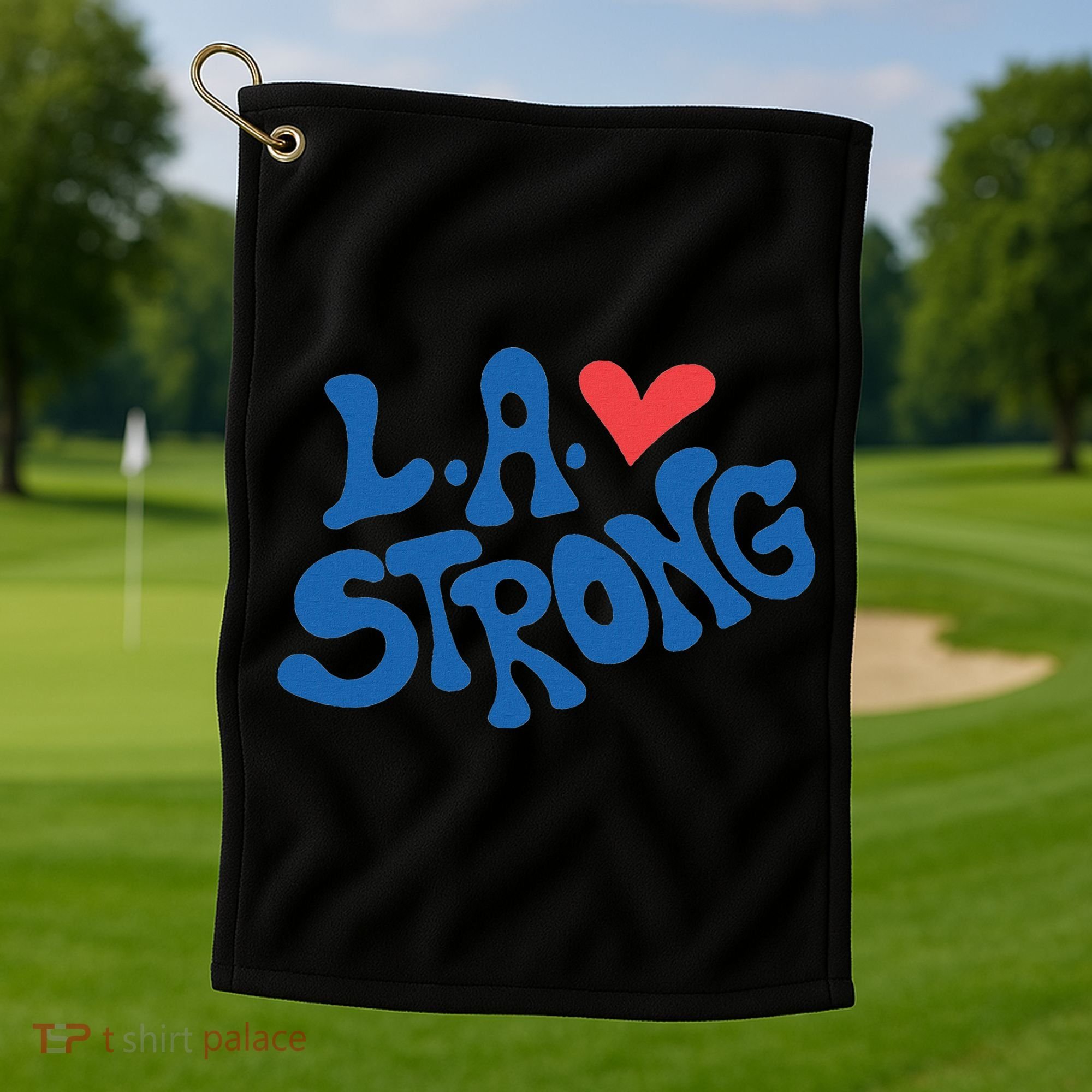 Love La Heart Los Angeles Strong Supportive Golf Towel