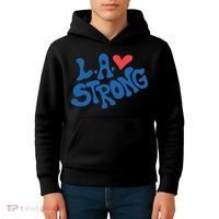 Love La Heart Los Angeles Strong Supportive Kids Hoodie thumb 4