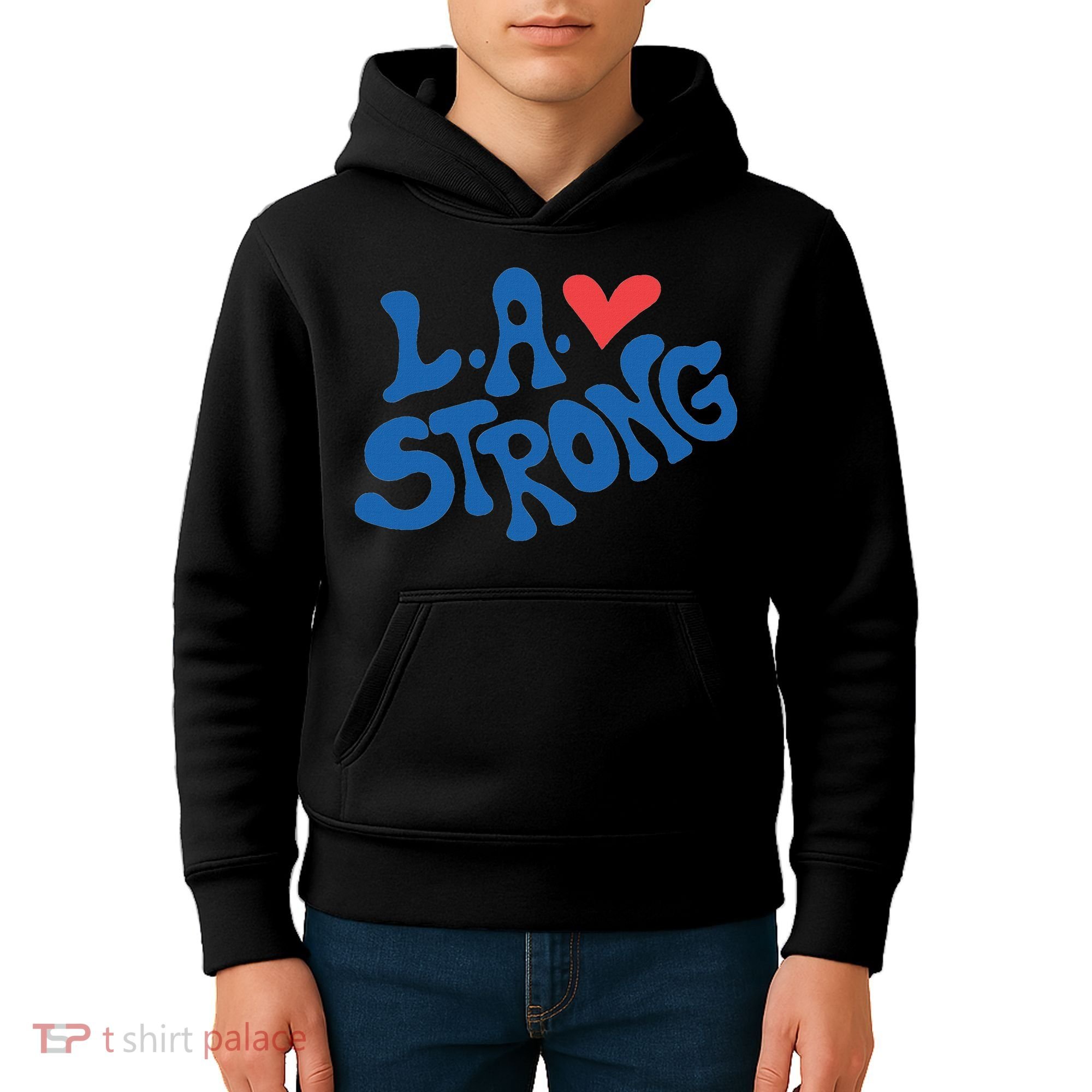 Love La Heart Los Angeles Strong Supportive Kids Hoodie