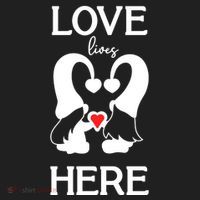 Love Lives Here Happy Valentines Gnome Heart Women's Sweatshirt thumb 2