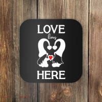 Love Lives Here Happy Valentines Gnome Heart Coaster thumb 0