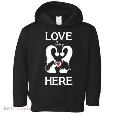Love Lives Here Happy Valentines Gnome Heart Toddler Hoodie