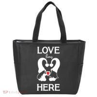 Love Lives Here Happy Valentines Gnome Heart Tote Bag thumb 0