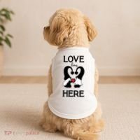 Love Lives Here Happy Valentines Gnome Heart Doggie Tank thumb 2