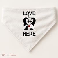 Love Lives Here Happy Valentines Gnome Heart USA-Made Doggie Bandana thumb 0