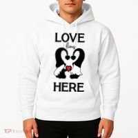 Love Lives Here Happy Valentines Gnome Heart Hoodie thumb 2