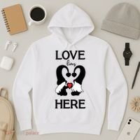 Love Lives Here Happy Valentines Gnome Heart Hoodie thumb 3