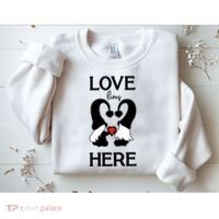Love Lives Here Happy Valentines Gnome Heart Sweatshirt thumb 2