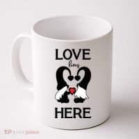 Love Lives Here Happy Valentines Gnome Heart Coffee Mug thumb 0