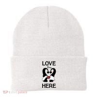 Love Lives Here Happy Valentines Gnome Heart Beanie thumb 0