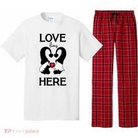 Love Lives Here Happy Valentines Gnome Heart Pajama Set thumb 0