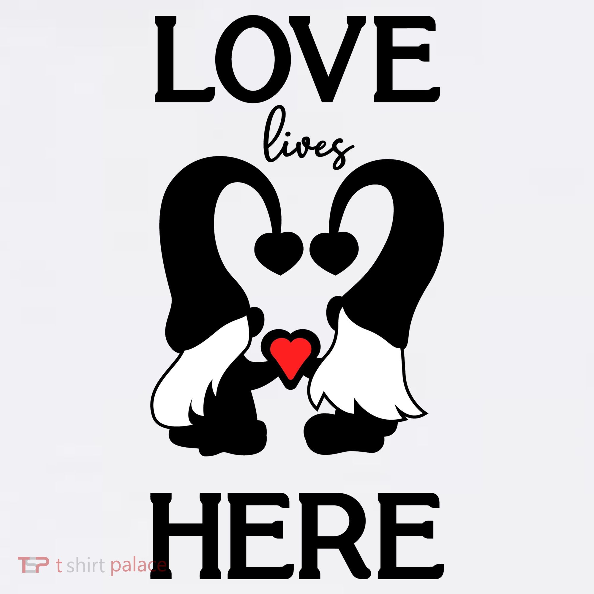 Love Lives Here Happy Valentines Gnome Heart Mousepad