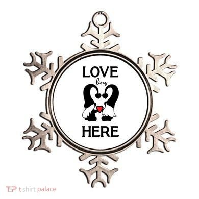 Love Lives Here Happy Valentines Gnome Heart Ornament