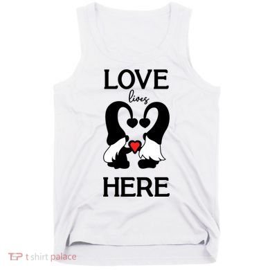 Love Lives Here Happy Valentines Gnome Heart Tank Top