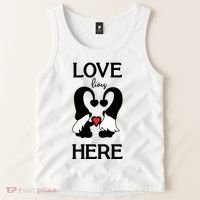 Love Lives Here Happy Valentines Gnome Heart Tank Top thumb 2