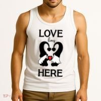 Love Lives Here Happy Valentines Gnome Heart Tank Top thumb 3