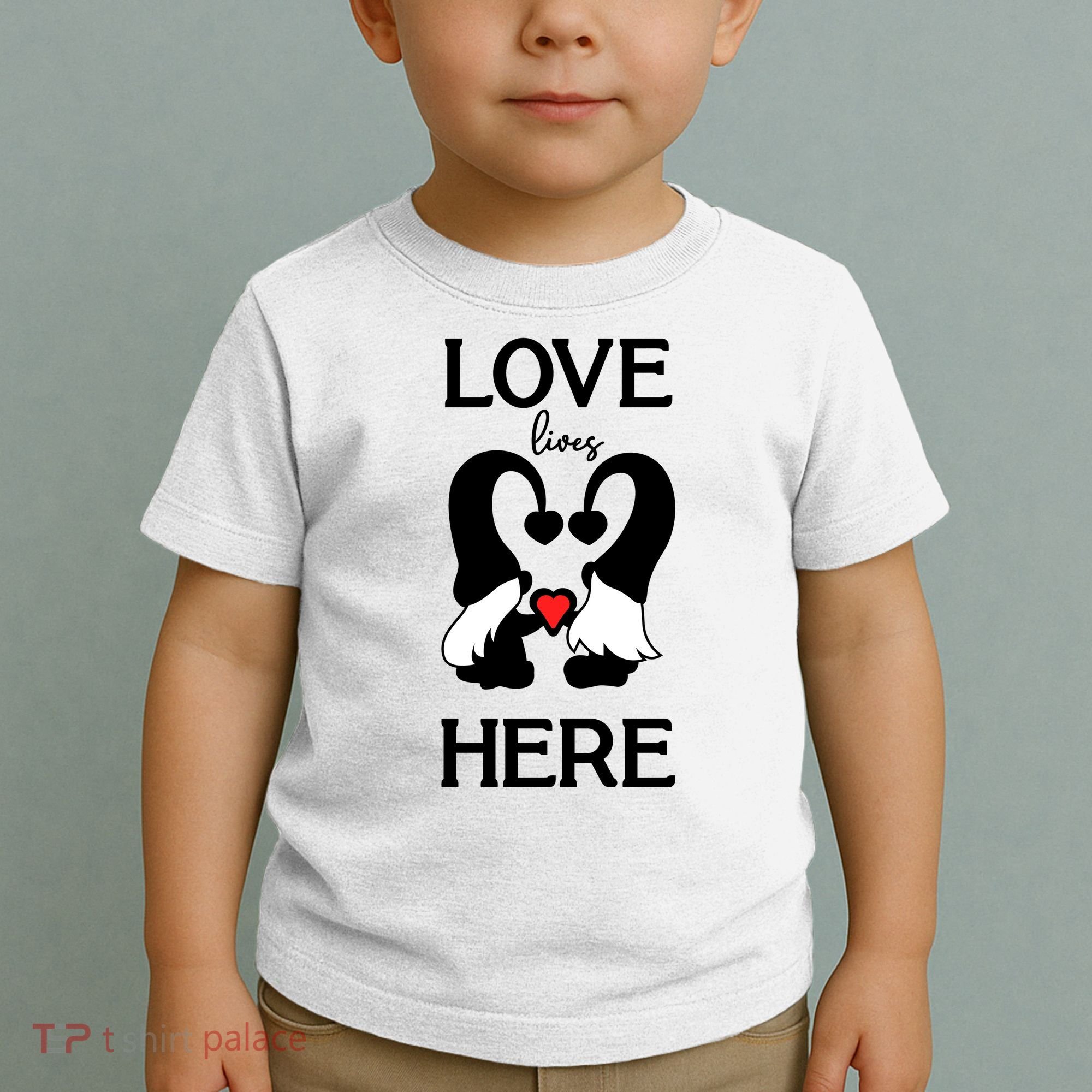 Love Lives Here Happy Valentines Gnome Heart Toddler T-Shirt