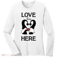 Love Lives Here Happy Valentines Gnome Heart Women's Long Sleeve Shirt thumb 0