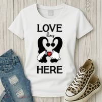 Love Lives Here Happy Valentines Gnome Heart Women's T-Shirt thumb 3