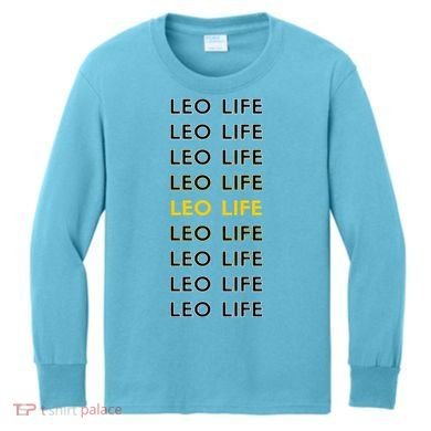 Leo Life Horoscope Sign Gift Kids Long Sleeve Shirt
