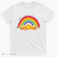 Live Life In Full Color Rainbow Peace Floral T-Shirt thumb 0