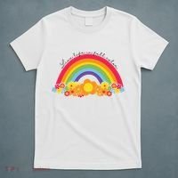 Live Life In Full Color Rainbow Peace Floral T-Shirt thumb 5