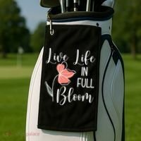 Live Life In Full Bloom Flower Golf Towel thumb 2
