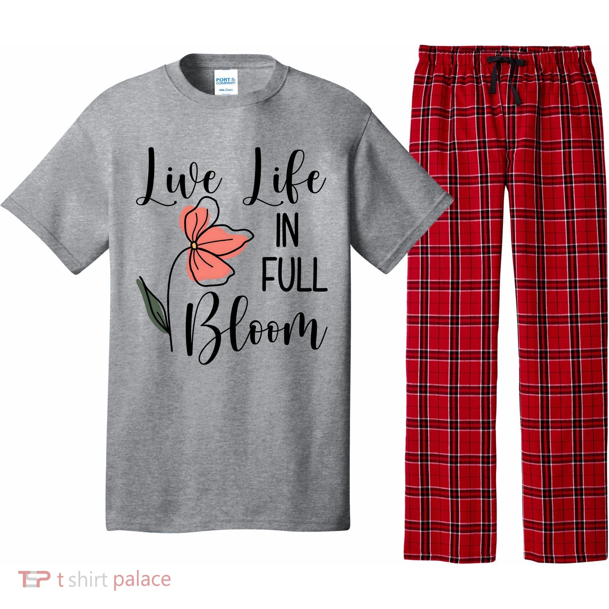 Live Life In Full Bloom Flower Pajama Set