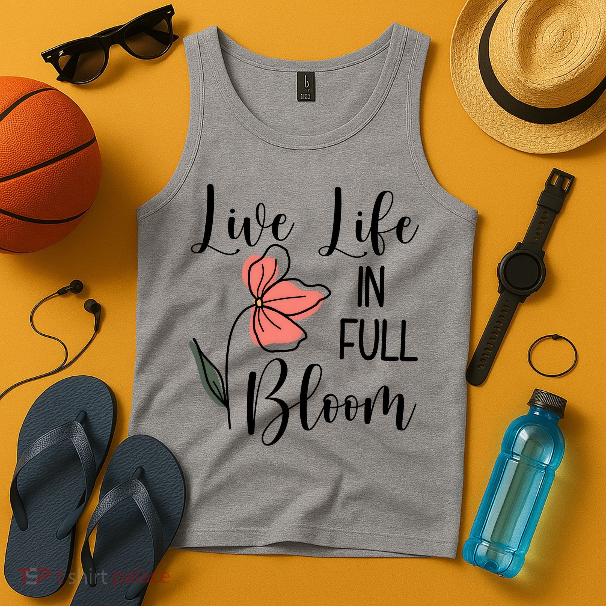 Live Life In Full Bloom Flower Tank Top