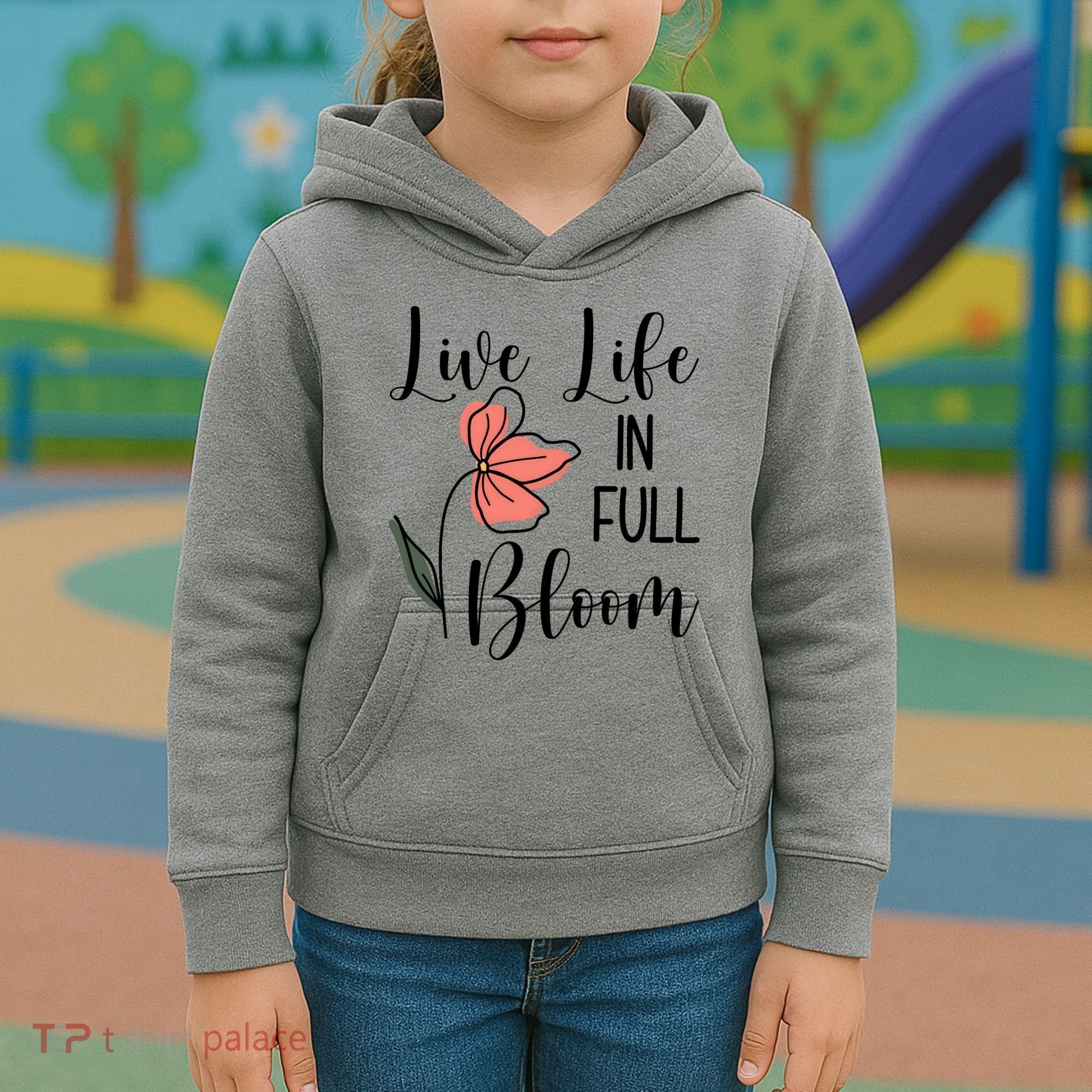 Live Life In Full Bloom Flower Kids Hoodie