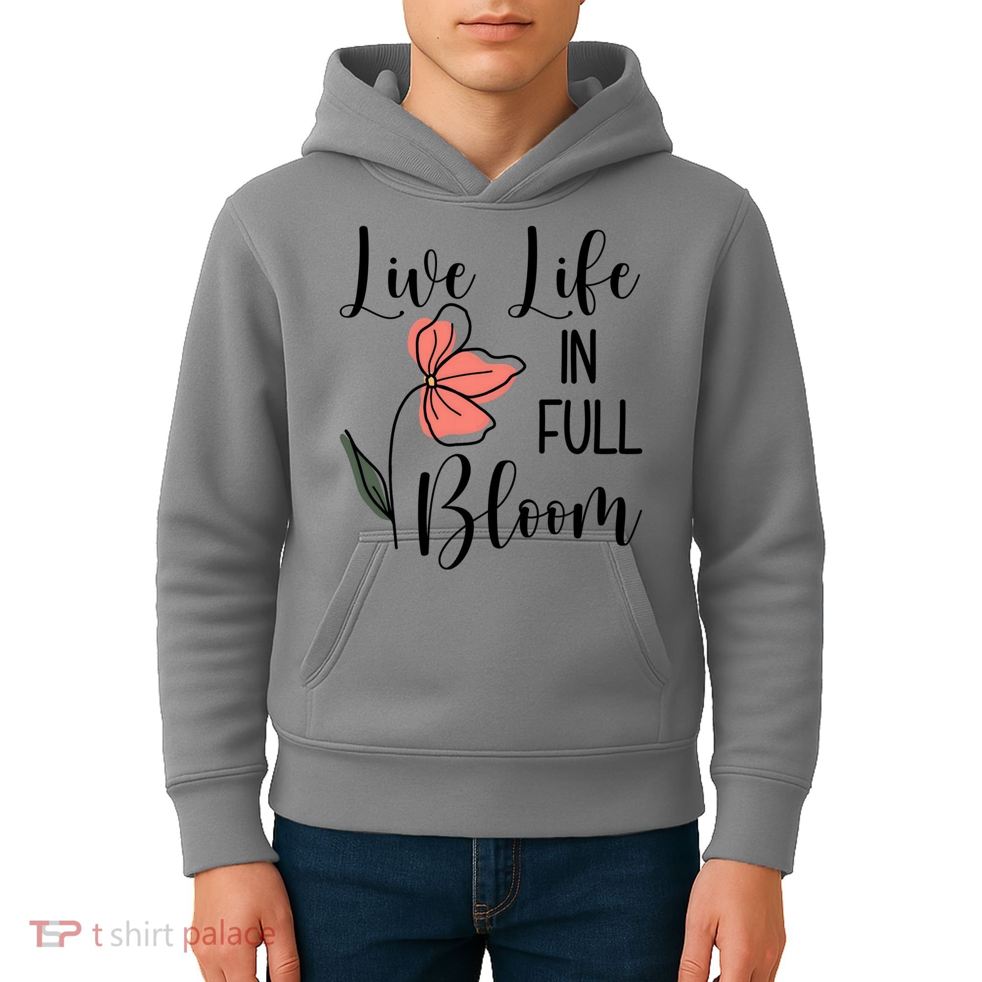 Live Life In Full Bloom Flower Kids Hoodie