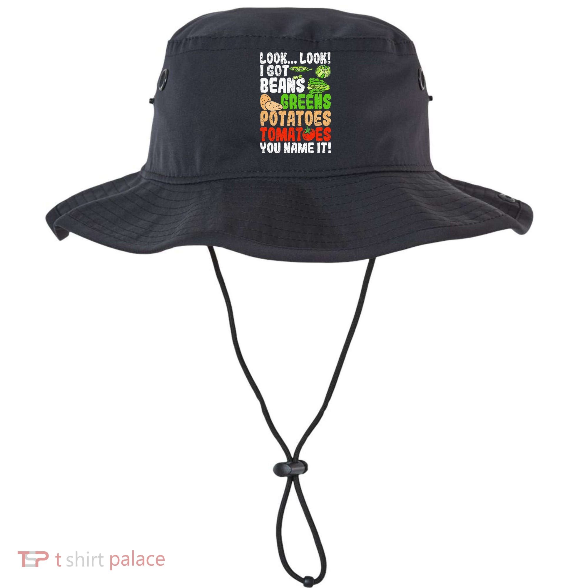 Look Look I Got Beans Greens Potatoes Tomatoes You Name It Bucket Hat