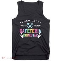 Lunch Lady I Prefer The Term Cafeteria Rockstar Lunch Lady Tank Top thumb 0