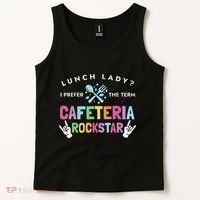 Lunch Lady I Prefer The Term Cafeteria Rockstar Lunch Lady Tank Top thumb 2