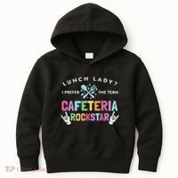 Lunch Lady I Prefer The Term Cafeteria Rockstar Lunch Lady Kids Hoodie thumb 0