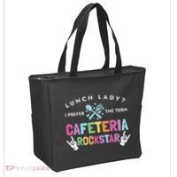 Lunch Lady I Prefer The Term Cafeteria Rockstar Lunch Lady Tote Bag thumb 2