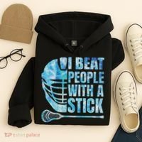 Lacrosse Lax I Beat People With A Stick Hoodie thumb 4