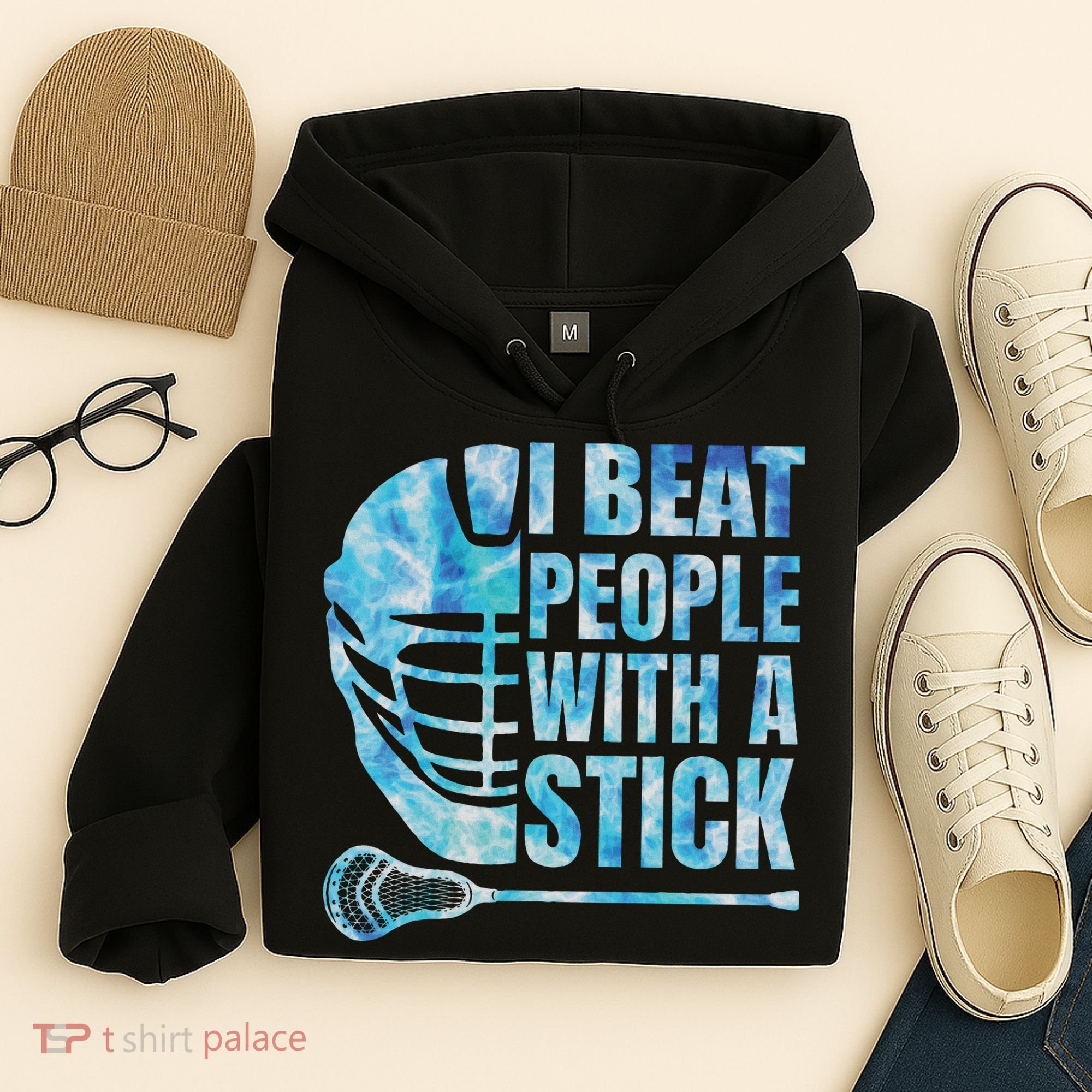 Lacrosse Lax I Beat People With A Stick Hoodie