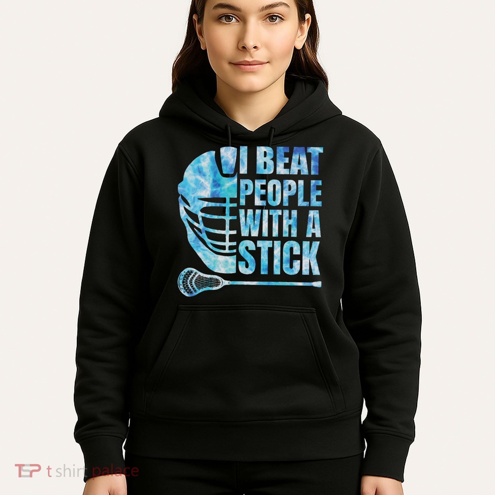 Lacrosse Lax I Beat People With A Stick Hoodie