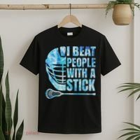 Lacrosse Lax I Beat People With A Stick T-Shirt thumb 2