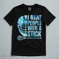 Lacrosse Lax I Beat People With A Stick T-Shirt thumb 5