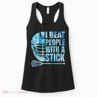Lacrosse Lax I Beat People With A Stick Women's Tank Top thumb 0