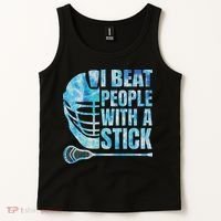 Lacrosse Lax I Beat People With A Stick Tank Top thumb 2