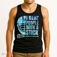 Lacrosse Lax I Beat People With A Stick Tank Top thumb 3